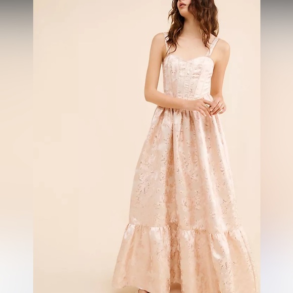 Anthropologie Dresses & Skirts - Anthropologie if by sea (v Chapman style) maxi event dress pink fit& flare XS